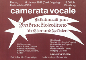 1989_01_06 Vokalmusik zum Weihnachtsfestkreis für Chor und Solisten, BKH-Festsaal Günzburg